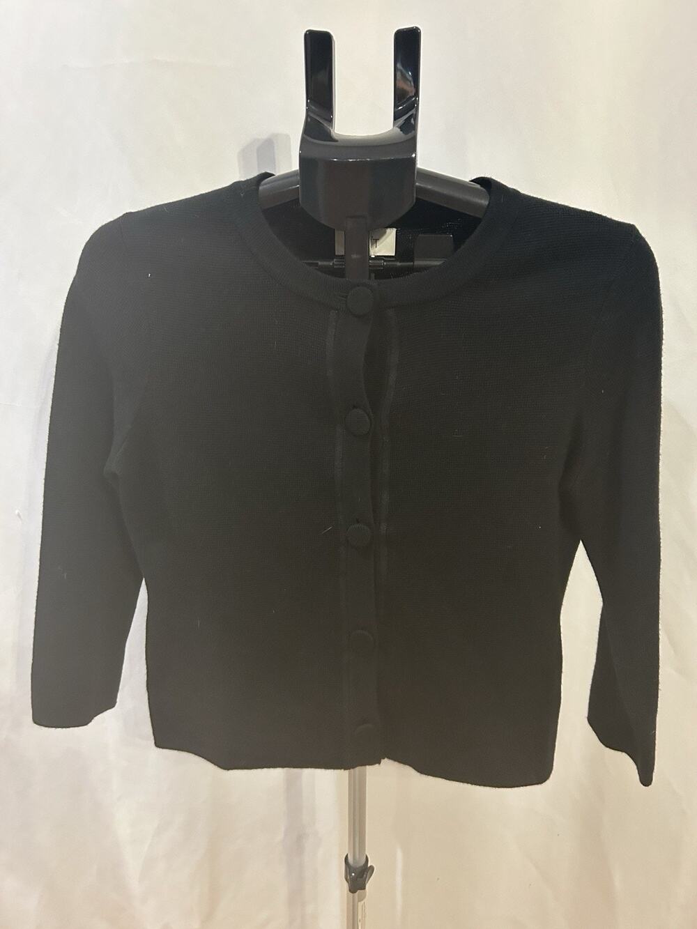 Ann Taylor Loft Black Button-Up Cardigan Women's size S
